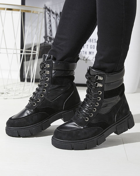 Чорні жіночі утеплені черевики-трапери Kasemi-Footwear