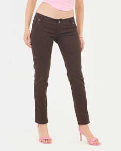 Коричневі жіночі джинси з деніму - Одяг
