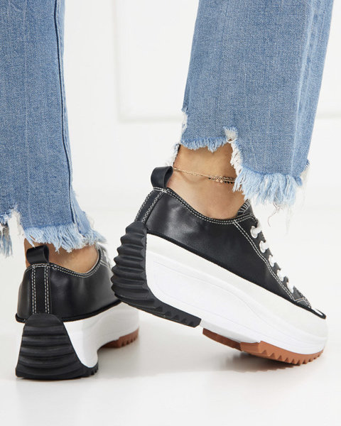 OUTLET Чорні жіночі кросівки на платформі Treminso - Взуття