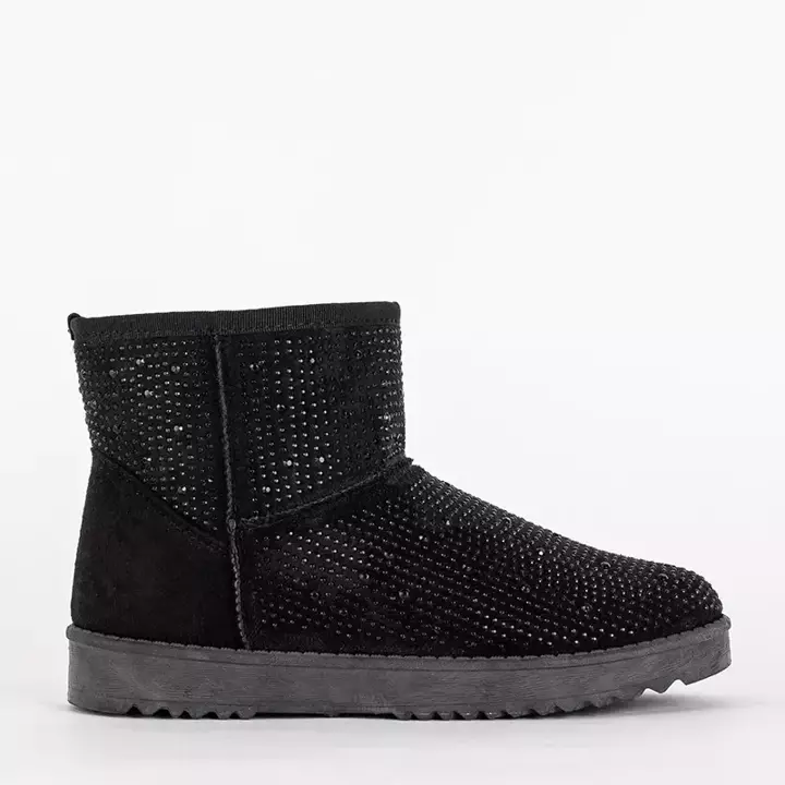 OUTLET Чорні жіночі снігові черевики з фіанітами Rudis - Взуття
