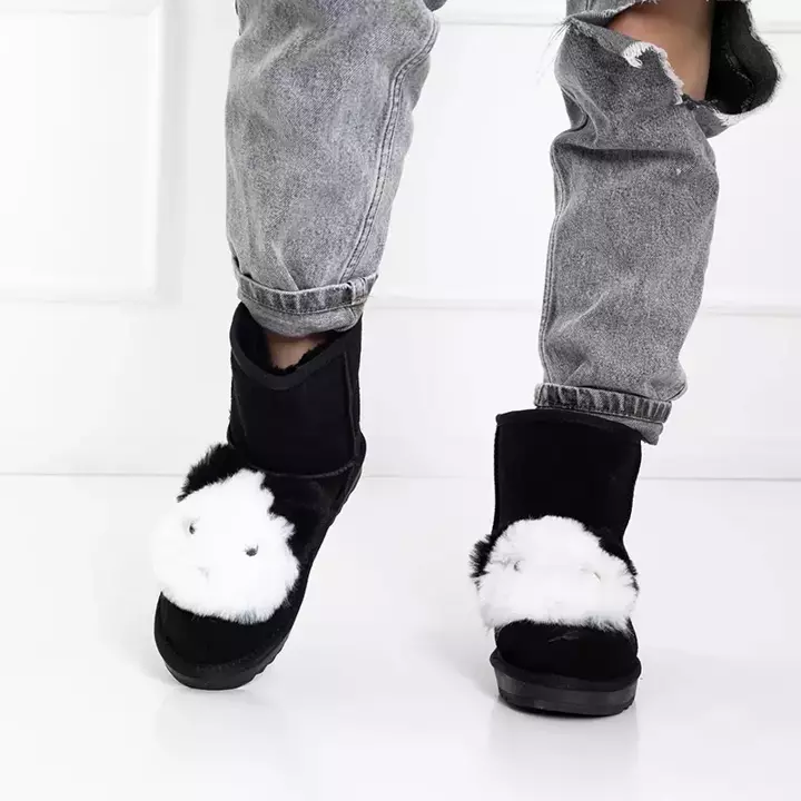 OUTLET Чорні жіночі снігові чоботи з плюшем Narsuel - Взуття