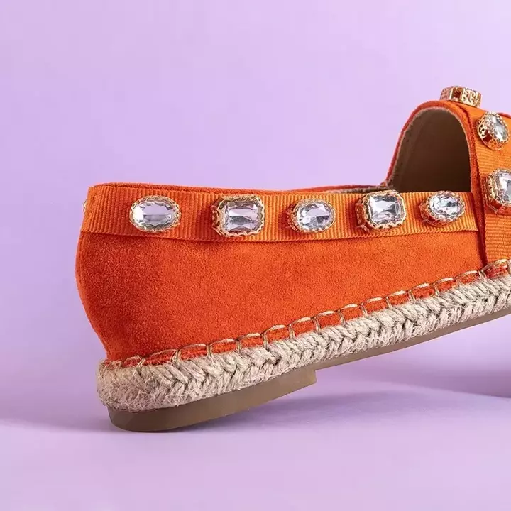 OUTLET Помаранчеві жіночі еспадрилі з кристалами Wamba - Взуття