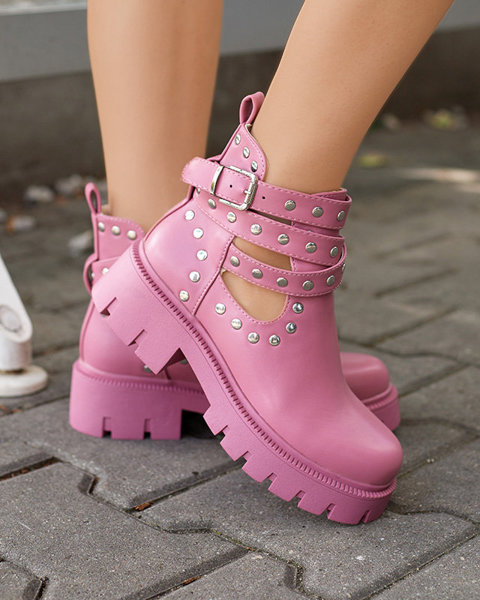 OUTLET Рожеві жіночі чоботи з форсунками Socogi- Взуття