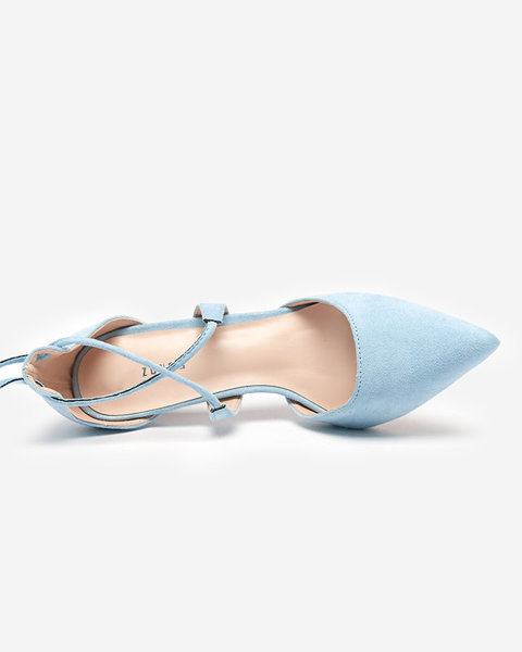 OUTLET Світло-блакитні жіночі туфлі на підборах з підв'язкою до щиколотки Azunis - Взуття