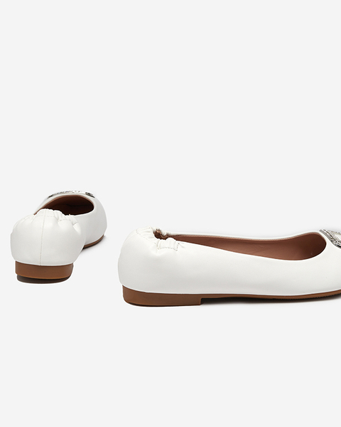 OUTLET Жіночі білі мокасини з фіанітами Gievori - Взуття
