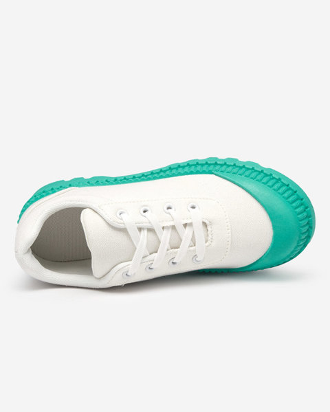 OUTLET Жіночі кросівки білі з зеленою підошвою Комп - Взуття