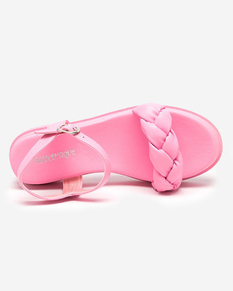 OUTLET Жіночі рожеві босоніжки з плетеним поясом Kafha - Взуття