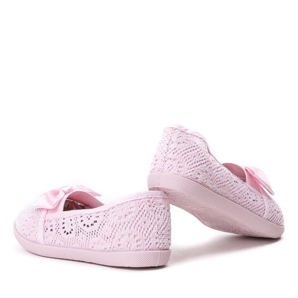 Рожеві кросівки для дівчаток з атласним бантом Sugar Boomb - Взуття