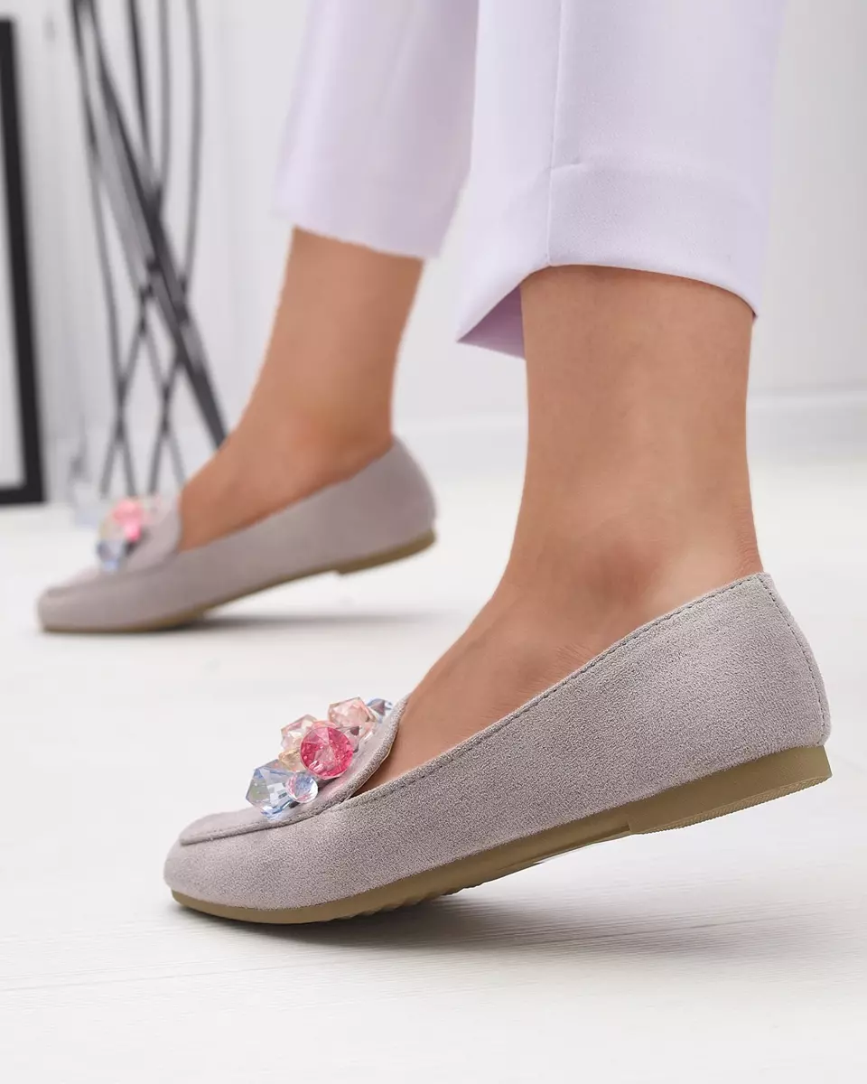 Сірі жіночі мокасини з екозамші Gepossa- Footwear