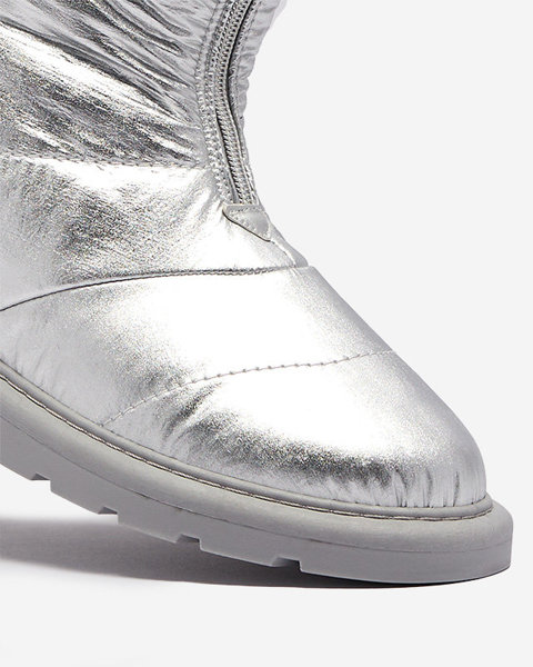 Сріблясті жіночі черевики а-ля снігоступи Tirigga- Взуття