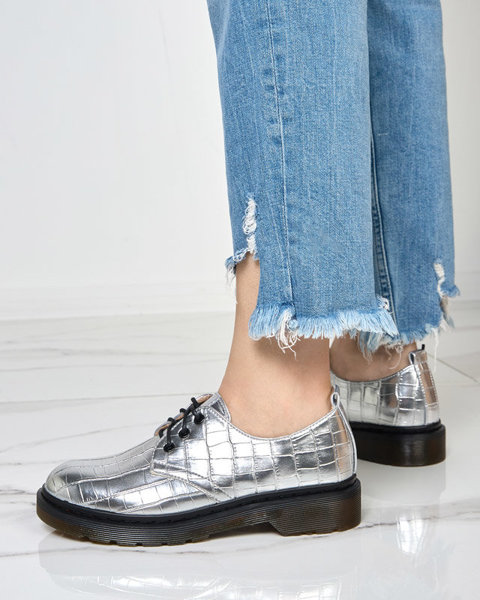 Сріблясті жіночі туфлі з тисненням Seniri - Взуття