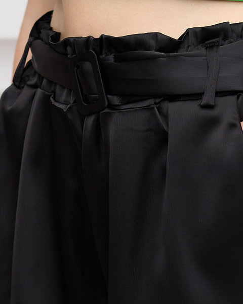 Жіночі чорні атласні шорти - Одяг