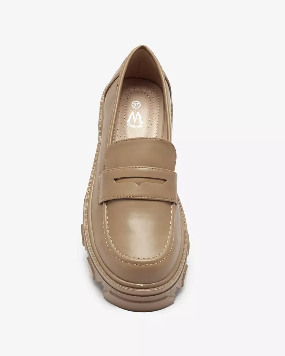 Жіночі світло-коричневі мокасини на суцільній підошві Desika - Взуття